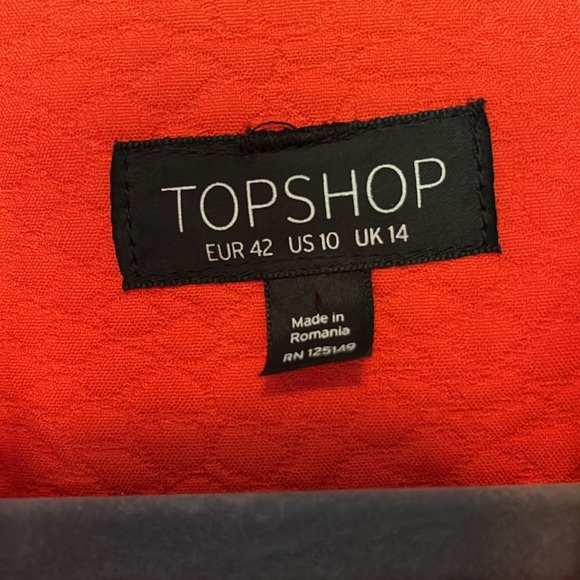 BLAZER, Topshop, Orange,Size 10,Excellent Condition, Lined, Lightweight - Picture 2 of 4